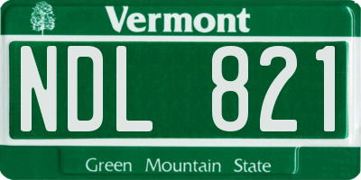 VT license plate NDL821