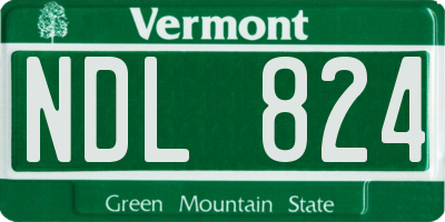 VT license plate NDL824