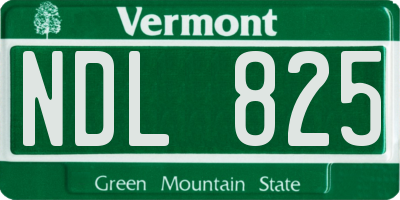 VT license plate NDL825