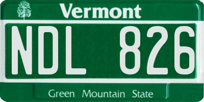 VT license plate NDL826