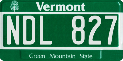 VT license plate NDL827
