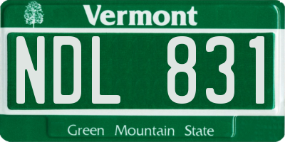 VT license plate NDL831