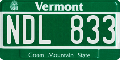 VT license plate NDL833
