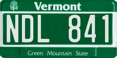 VT license plate NDL841