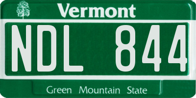 VT license plate NDL844