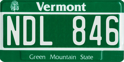 VT license plate NDL846