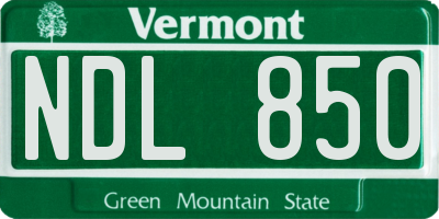 VT license plate NDL850