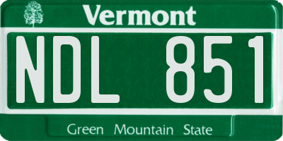 VT license plate NDL851
