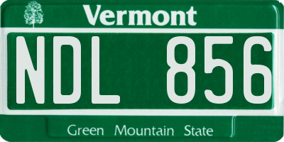 VT license plate NDL856
