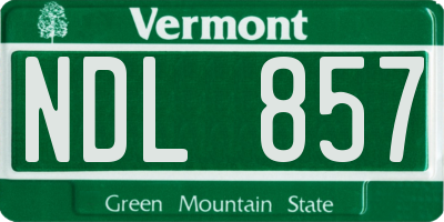 VT license plate NDL857