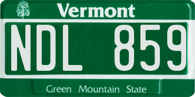 VT license plate NDL859