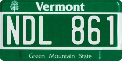 VT license plate NDL861