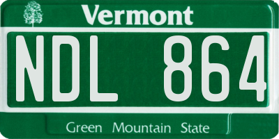 VT license plate NDL864