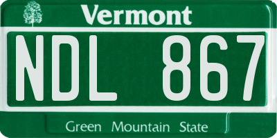 VT license plate NDL867