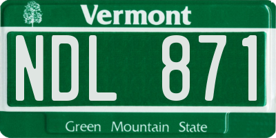 VT license plate NDL871
