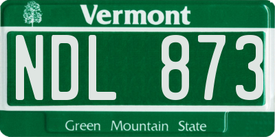 VT license plate NDL873