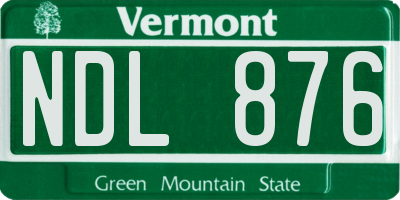 VT license plate NDL876