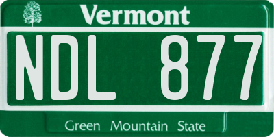 VT license plate NDL877