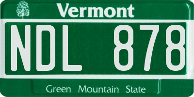 VT license plate NDL878