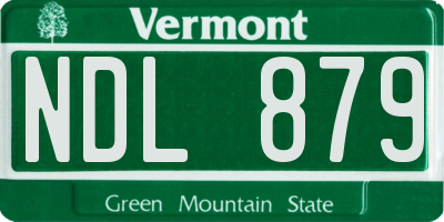 VT license plate NDL879