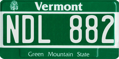 VT license plate NDL882