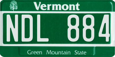 VT license plate NDL884