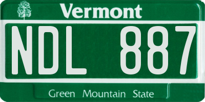 VT license plate NDL887