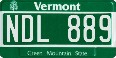 VT license plate NDL889