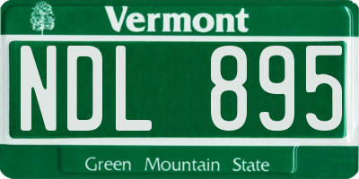 VT license plate NDL895