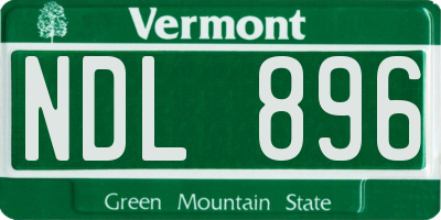 VT license plate NDL896
