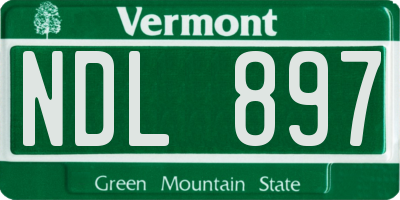 VT license plate NDL897