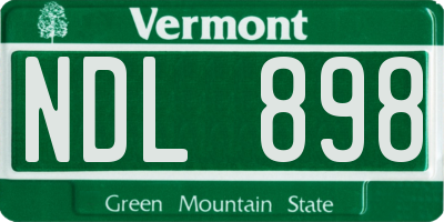VT license plate NDL898