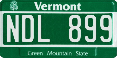 VT license plate NDL899