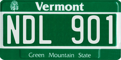VT license plate NDL901