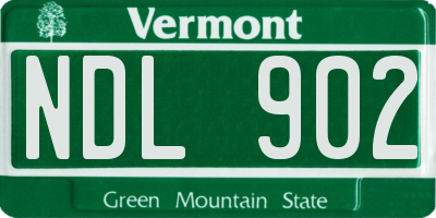 VT license plate NDL902