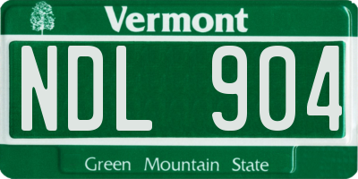 VT license plate NDL904