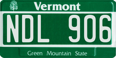 VT license plate NDL906
