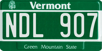 VT license plate NDL907