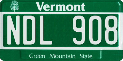 VT license plate NDL908
