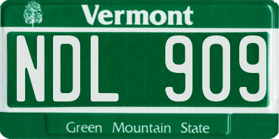 VT license plate NDL909