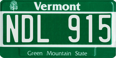 VT license plate NDL915