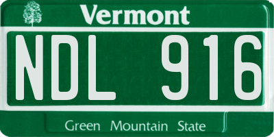 VT license plate NDL916