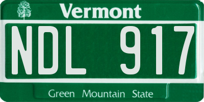 VT license plate NDL917