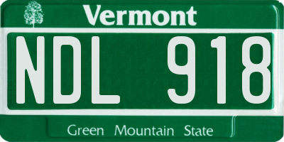 VT license plate NDL918