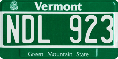 VT license plate NDL923