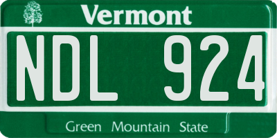 VT license plate NDL924