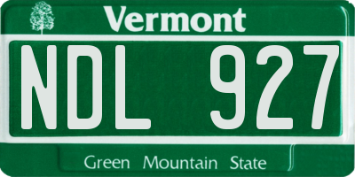 VT license plate NDL927