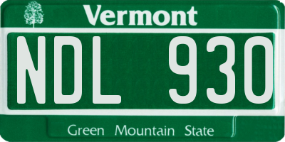 VT license plate NDL930