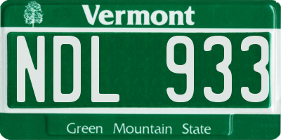 VT license plate NDL933