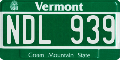 VT license plate NDL939